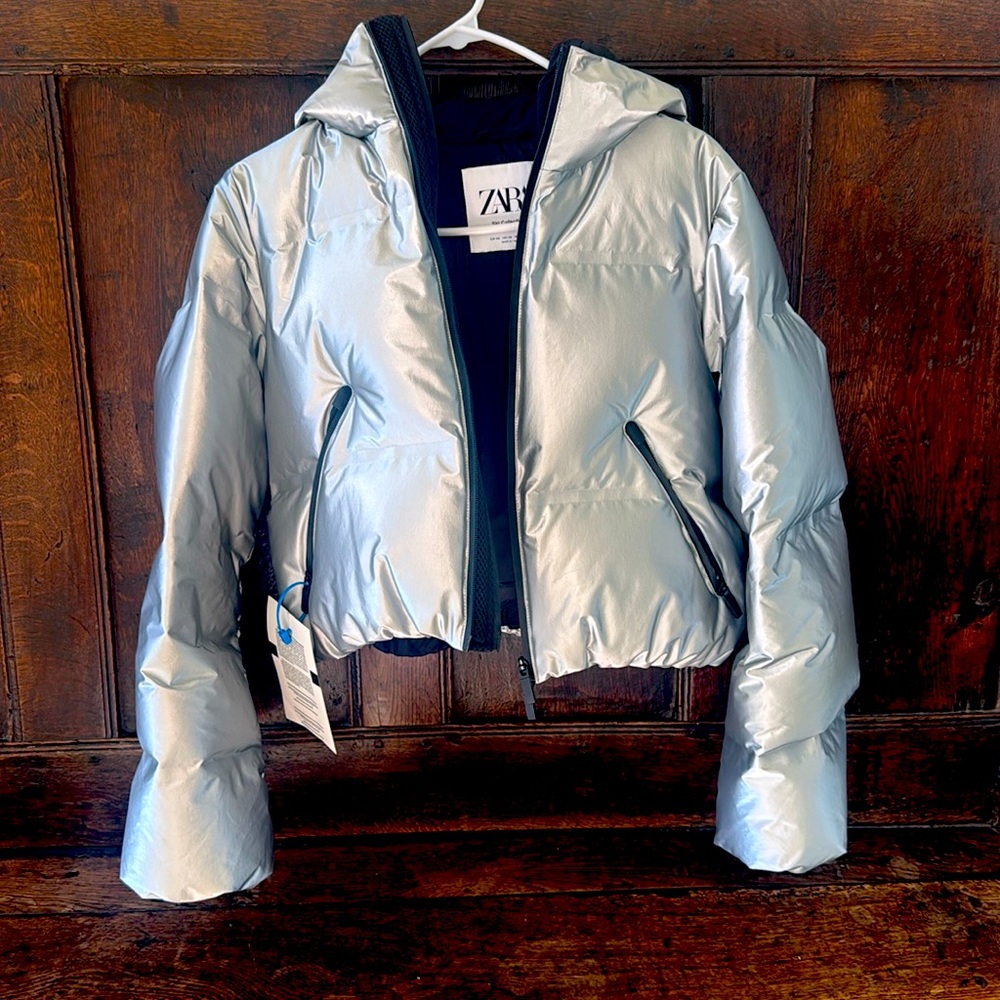 Zara Silver Ski Collection Jacket